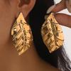 Übertriebene Glänzende Große Blatt-Hängeohrringe für Damen Herren Urlaubsstil Metallohrringe Täglicher Klassischer Modeschmuck Großhandel