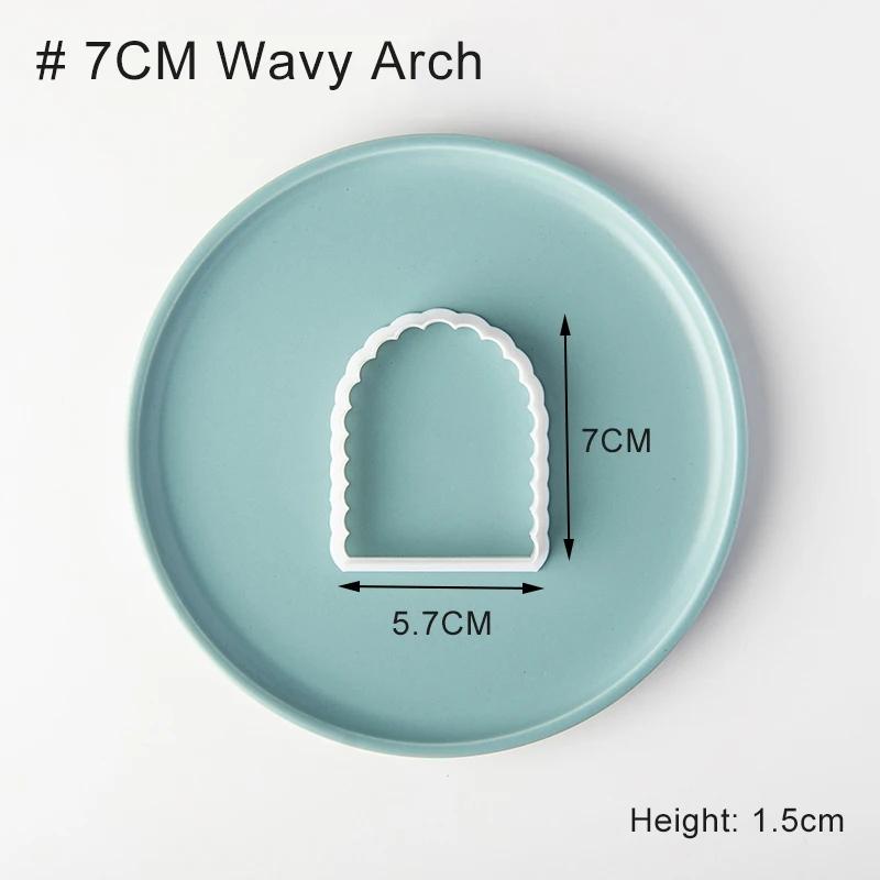 Square Arch Rectangle Cookie Cutter Mold Wavy Round Shaped Blessing Frame Fondant Cookie Cutting Die Baking Cake Decorating Tool