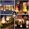 Set of 4 Snowman Garden Christmas Stylish Outdoor Waterproof Garden Lights for Lawns and String and Garden Solar-Powered Lights, Decorations, Gardens,