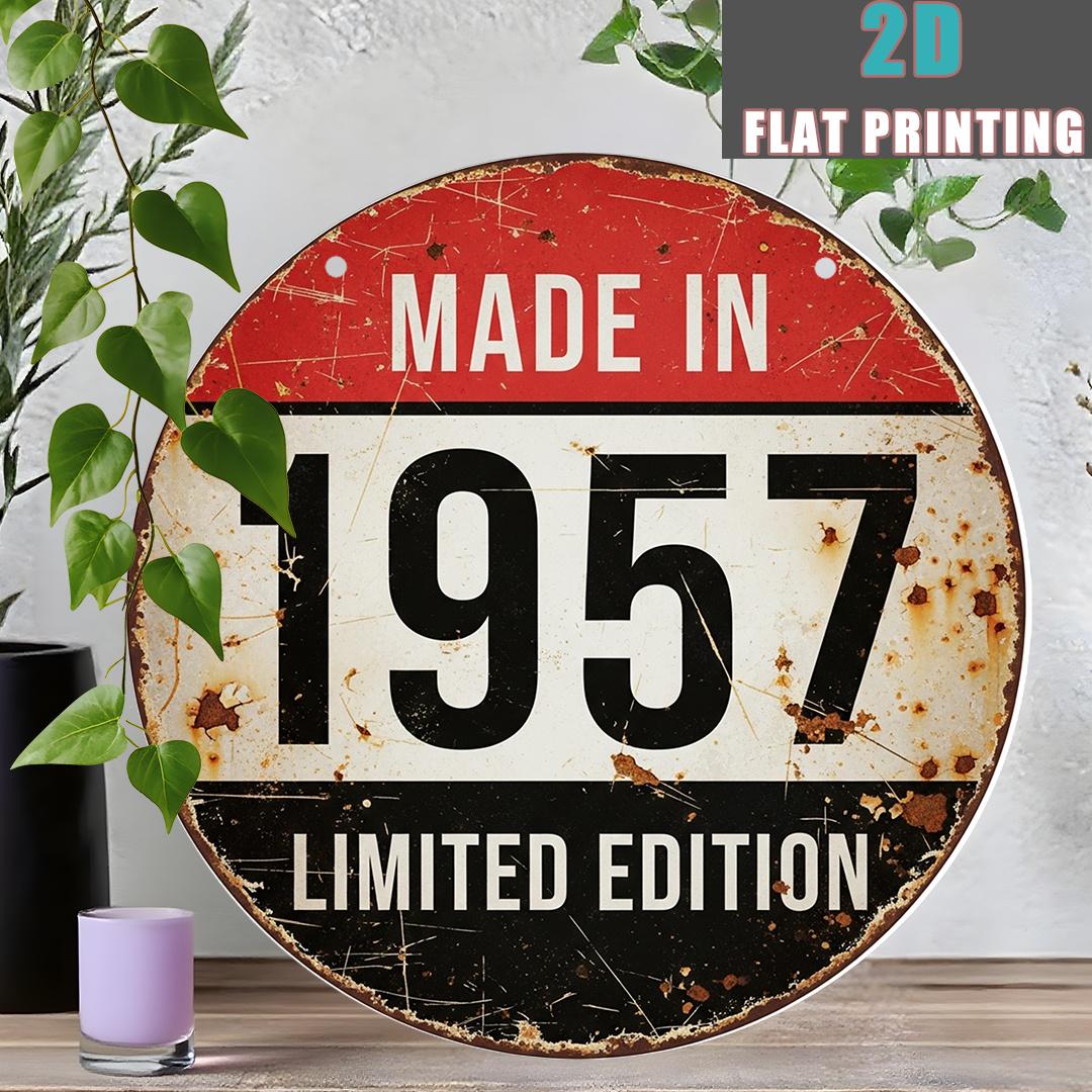 

D Flat pc Vintage Limited Edition Metal Sign x Inch Aluminum Wall Plaque with Red White Striped Background Distre 20x20cm(8x8inch)