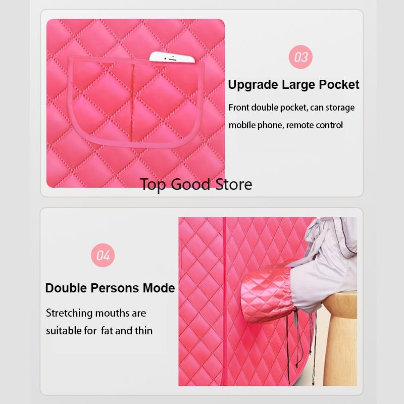 1000W 2L Dampbad Bærbar Spa-rom Hjem Helkropps Slanking Sammenleggbar Detox-terapi Damp Sammenleggbar Badstuekabin Badstuegenerator