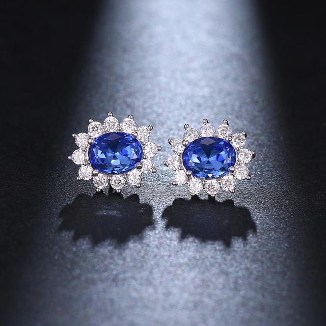 

Bettyue Classic Round Design Noble Earring For Women & Girls Модные блестящие синие кубические циркониевые украшения в подарок на вечеринку синий
