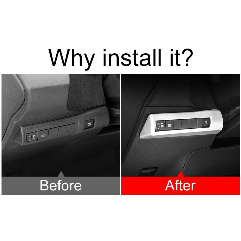 For Toyota Corolla E210 2019-2021 2022 2023 2024 Hybrid ABS Car Headlight Switch Sequin Headlight Adjust Decorate Cover Sticker