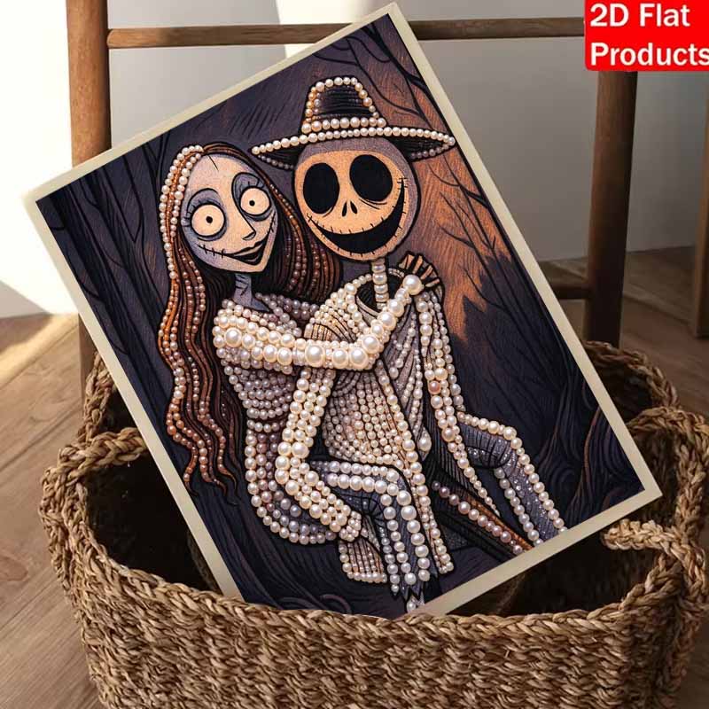 Halloween Pearl Painting Set Love Couple 5D DIY Pearl Art Home Bedroom Wall Decor Handmade Gift Holiday Decorative Crafts Supplies