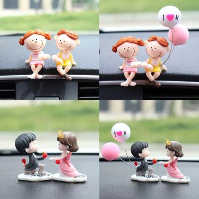 Car Interior Cartoon Couples Ornaments Action Figurines Car Center Console Decoration Ornaments Anime Dashboard Decoration Gifts