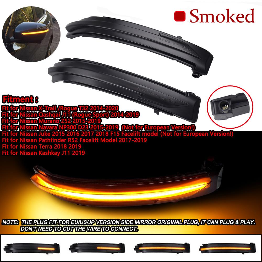 For Nissan X-Trail T32 Qashqai J11 Murano Z52 Navara NP300 Pathfinder LED Dynamic Turn Signal Light Rear Mirror Indicator