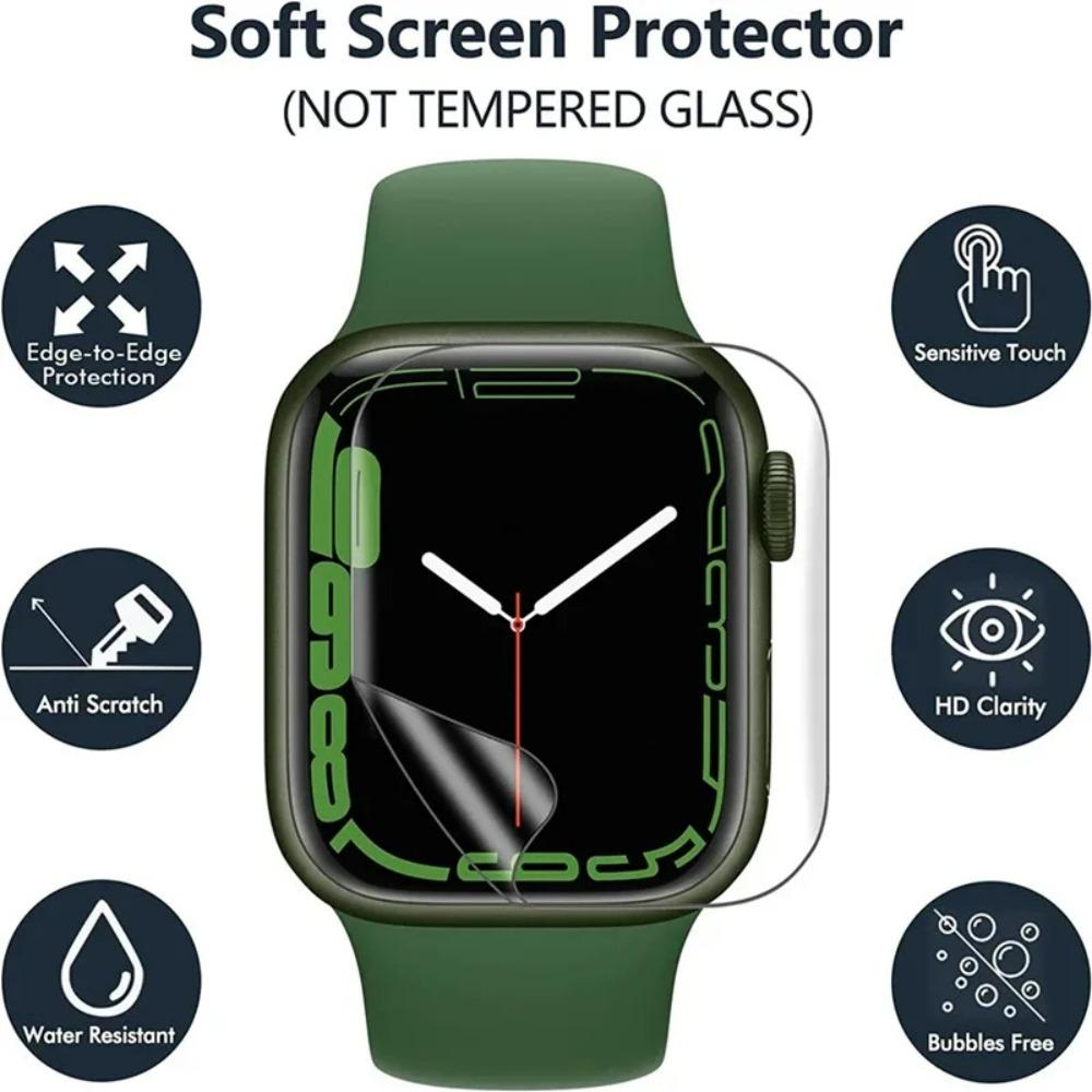Pellicola Protettiva per Schermo per Apple Watch 49mm 45mm 44mm 42mm 41mm 40mm Pellicola Protettiva Morbida per iWatch Serie Ultra 9 8 7 6 5 3 SE