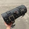 Vintage Black Brown PU Leather motorbike Side Tool Tail Bag Luggage for Harley Universal Motorcycle Saddle Bag