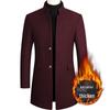 Men's Woolen Mid-Length Trench Coat with Cotton Padding – 2026 Autumn/Winter Style