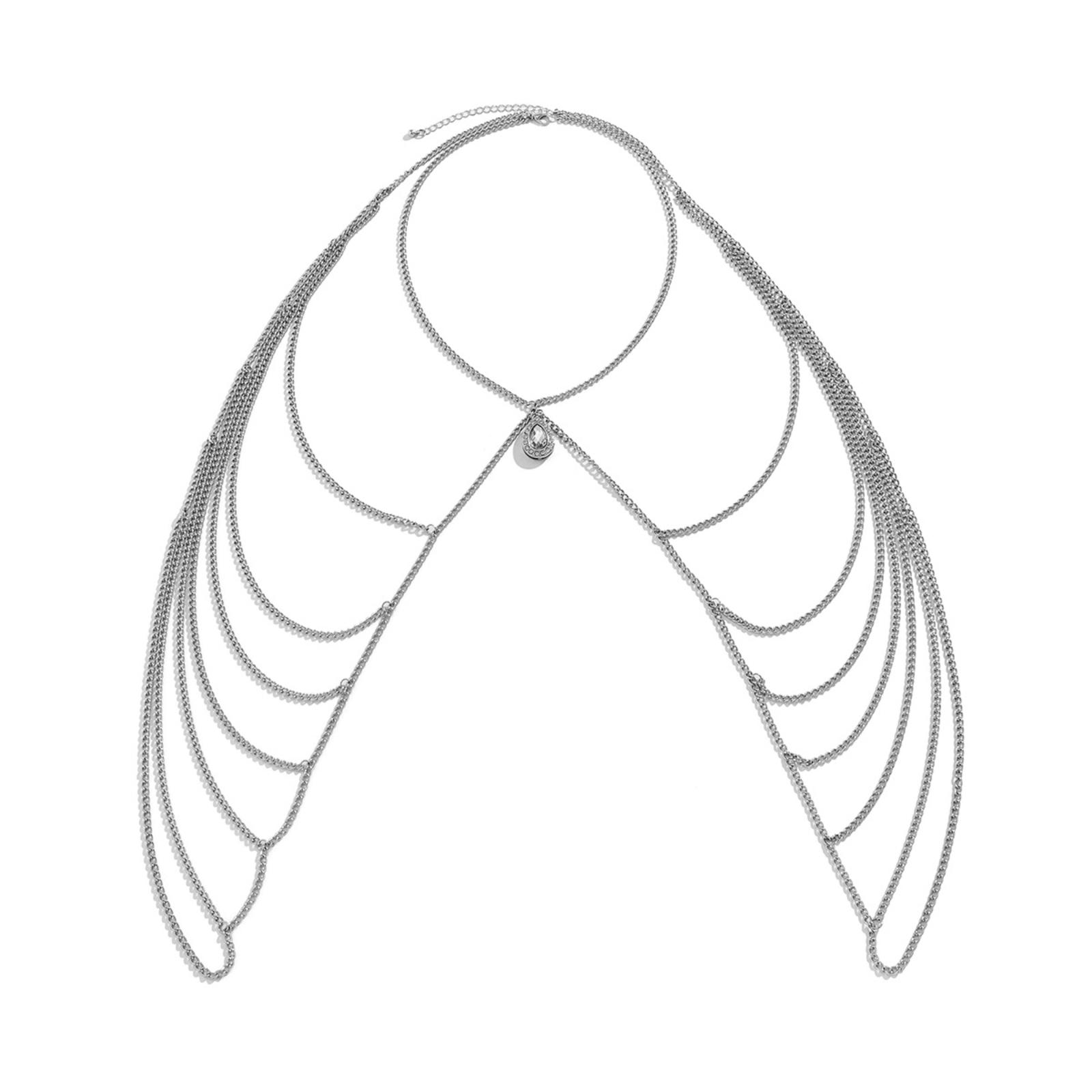 

Tassel Necklace For Women Diamond-studded Metal Necklace One Size