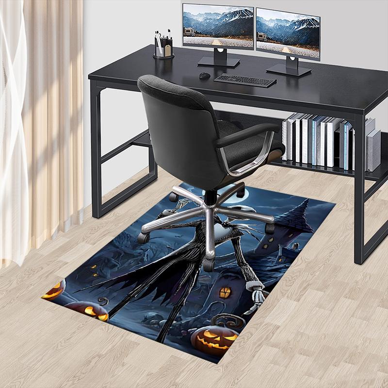 1pc Jack Skellington Halloween Carpet Anti Slip Polyester Floor Mat for office.Bedroom