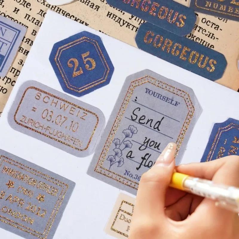 Herr. Papier 40 Stück/Karton Vintage Etiketten Aufkleber Dekorative Notizen Handgeschriebene Aufkleber DIY Handgemachte Collage Materialien Schreibwaren