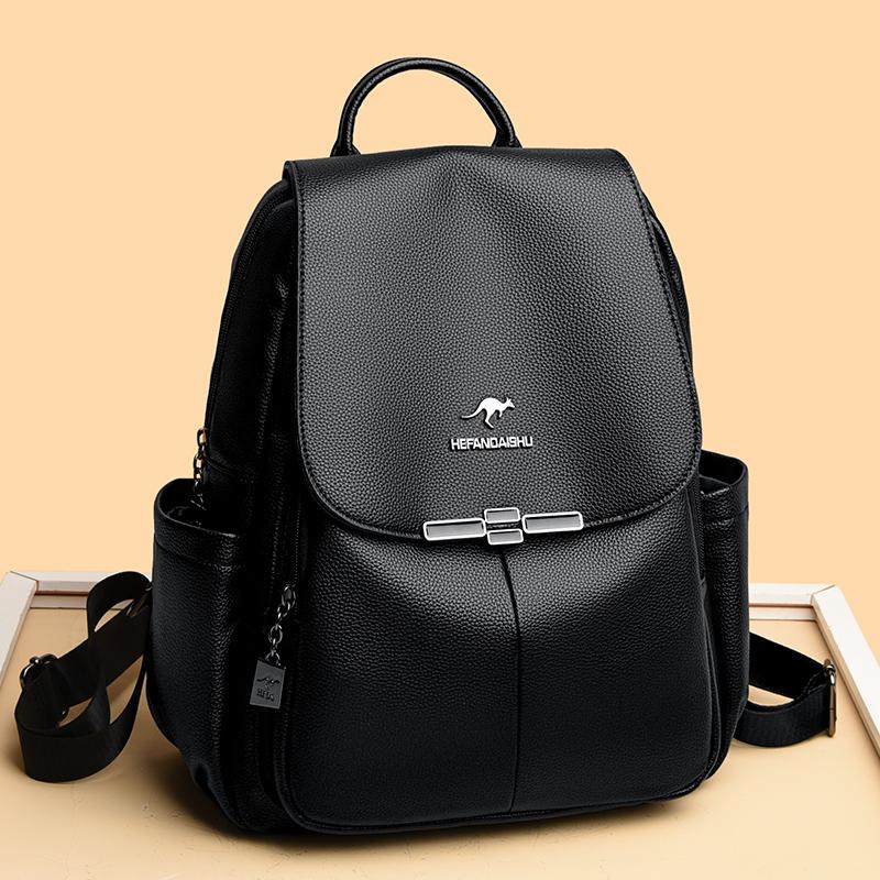 Lederrucksack Damen Reiserucksack mit großem Fassungsvermögen