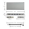 4K 60Hz Compatible TypeC Multi Dock Hub Adapter HDMI X 3 Card PD60W LAN Cable Storage Type USB3.2 SD/microSD (9 Ports)