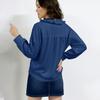 European & American Sweet Style Doll Collar Waffle Knit Long Sleeve Women's Shirt - New Spring Solid Color Design