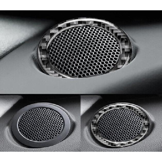 For Jaguar XF Speaker Sound Ring Trim Dashboard L&R Real Carbon Fiber 16-2020