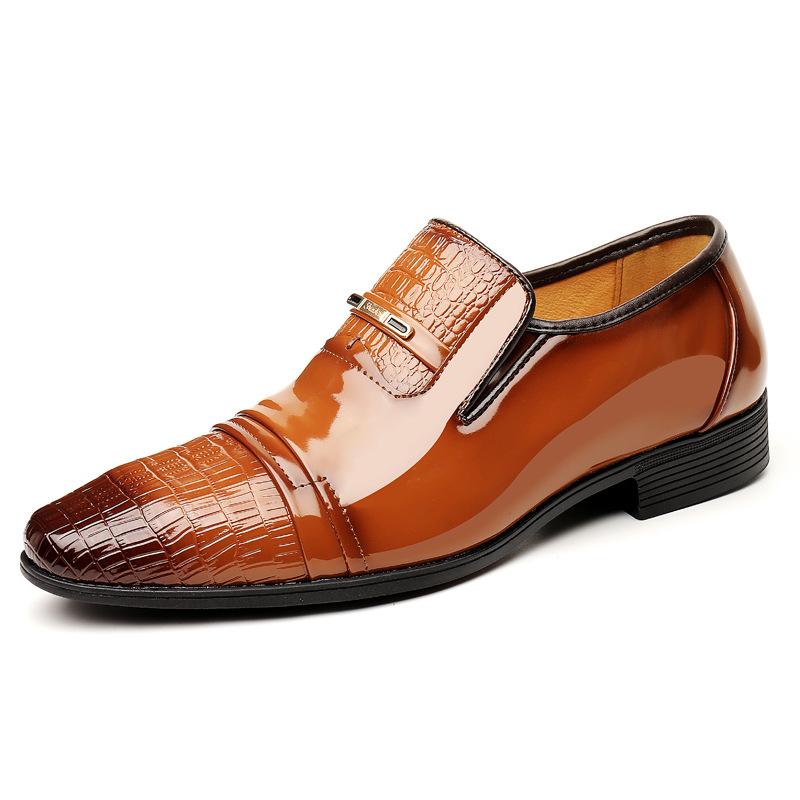 Italian Leather Shoes for Men Luxury Business Oxford Breathable Patent Formal Plus Size Man Office Wedding Flats Male Black Mens