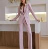 Pink 2-Piece Women's Suit Elegant Wedding Occasion Clothing Slim Fit Formal Office Lady Blazer Set (Jacket+Pants)