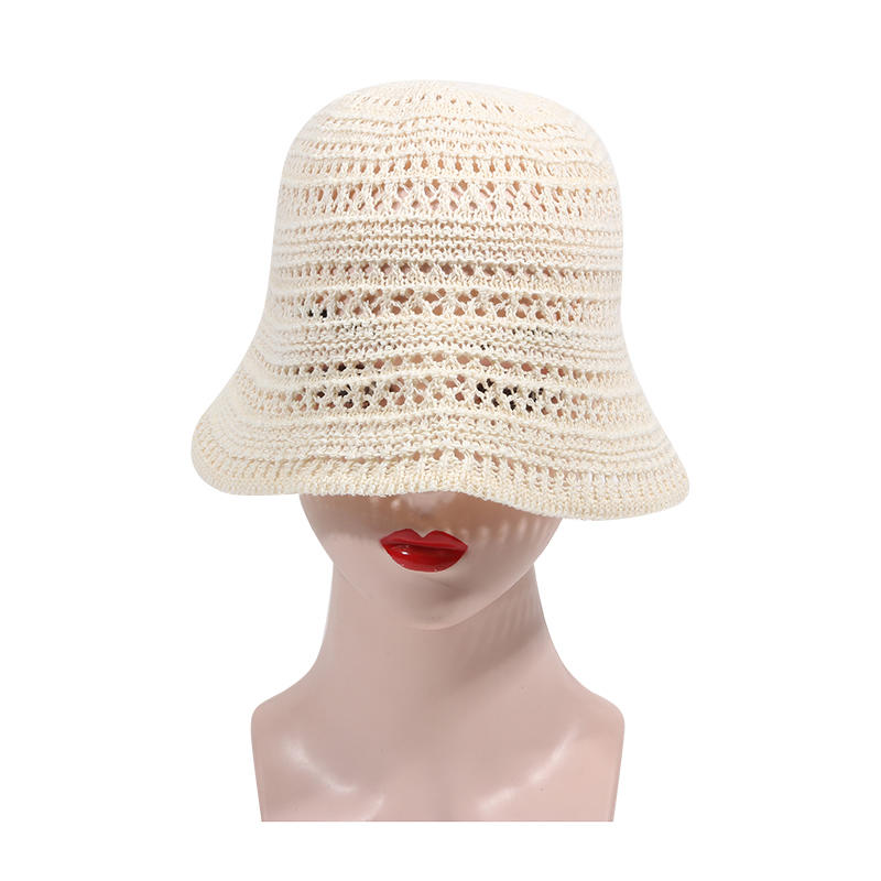 Fashion Femmal Shade Caps Fisherman Hat Versatile Knitted Hollow Women Spring And Summer New Breathable Sunscreen Hat Basin Hat