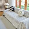 Solid Color Thick Plush Fully Covered Sofa Slipcover Modern Simple Winter Warm Couch Cover