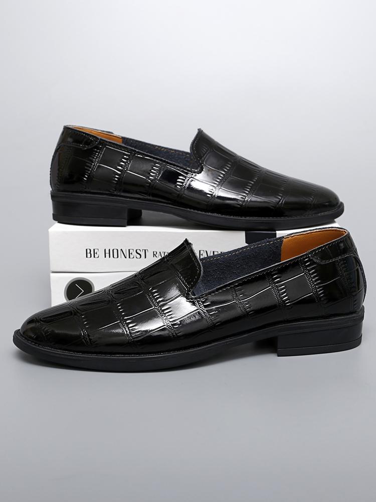 

Модные новые мужские лоферы из коровьей кожи с каменным узором, на низком каблуке, удобные, дышащие, для повседневной носки, классические, деловые, формальные мужские туфли 48 чёрный