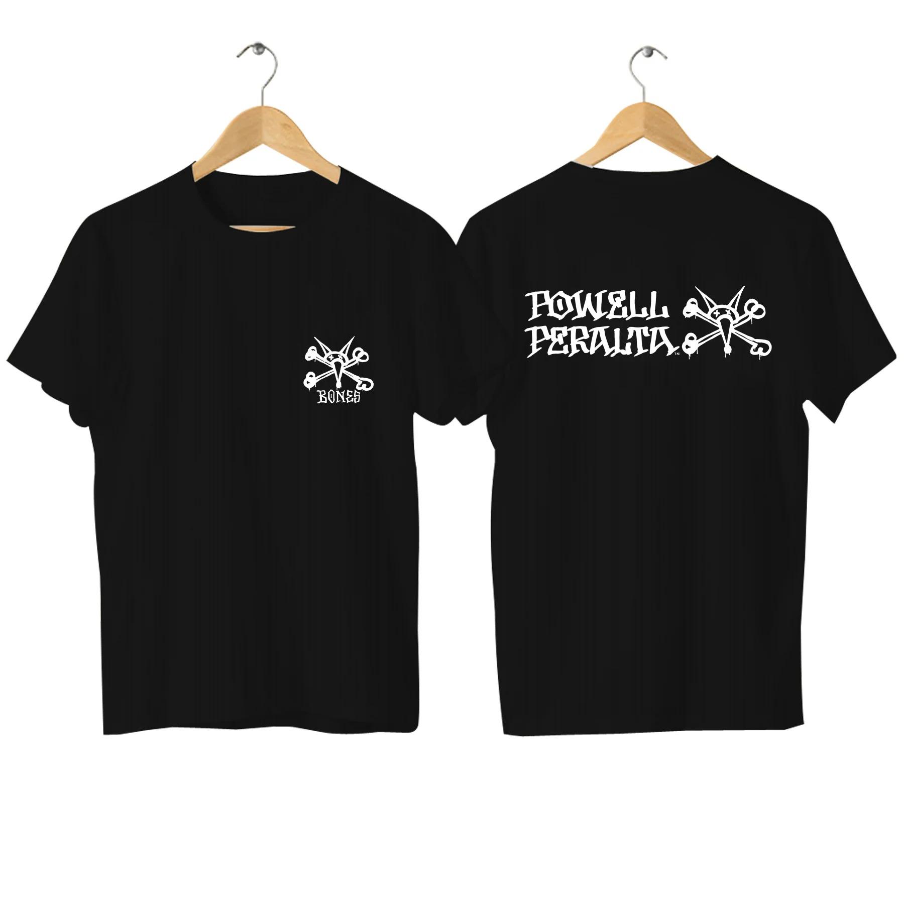 

Pown-Peralta Кістки Чоловіча Повсякденна Високоякісна Футболка Літня Вуличний Комфорт Дихаючий Верх Великий Розмір Чорний Скейтборд Одяг 4XL