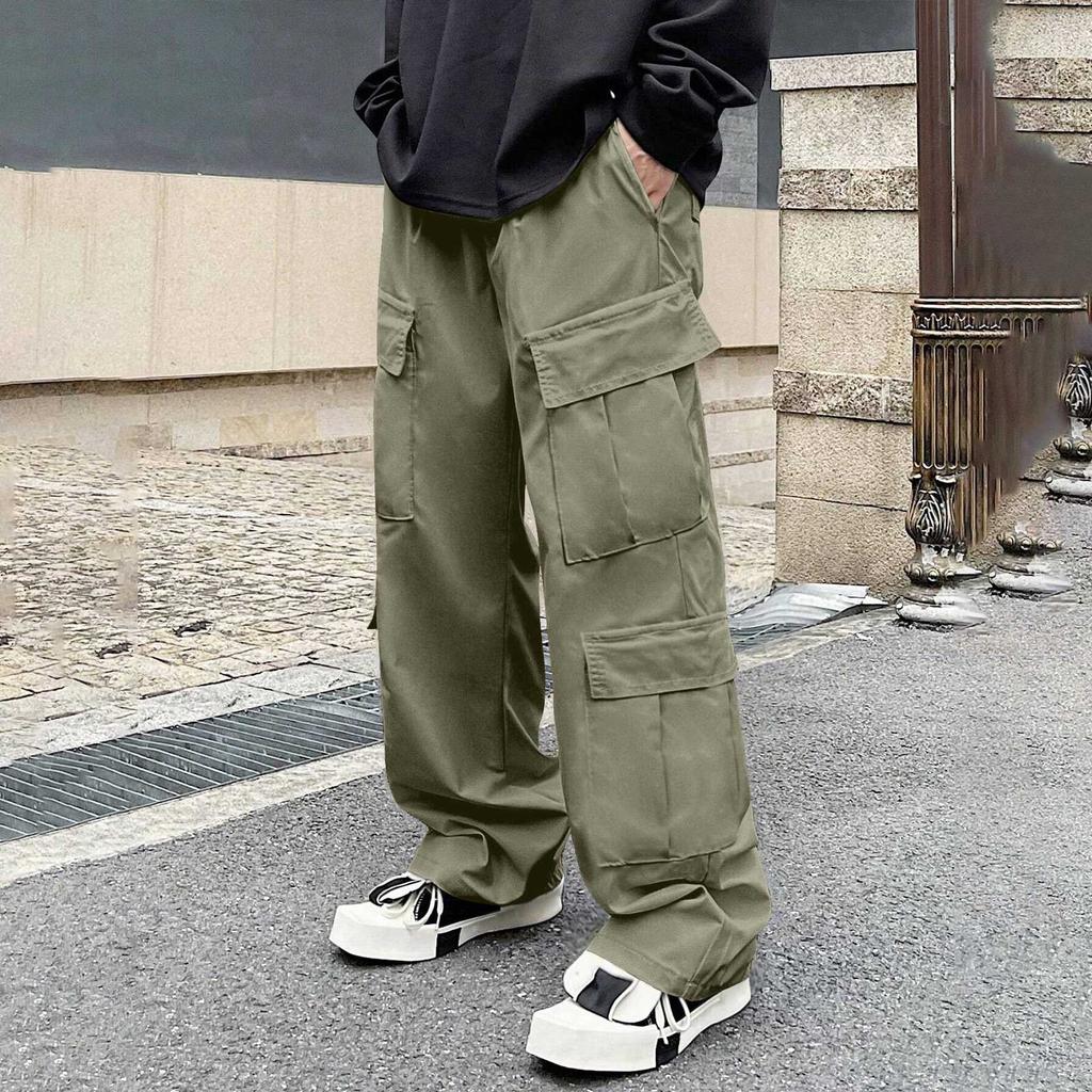Pantalon de travail uni à poches multiples pour homme Pantalon de travail mode décontractée pour homme