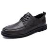 Men's Quality Leather Shoes British Business Lace Up Fashion Black Split Leather Shoes Men Moccasin
