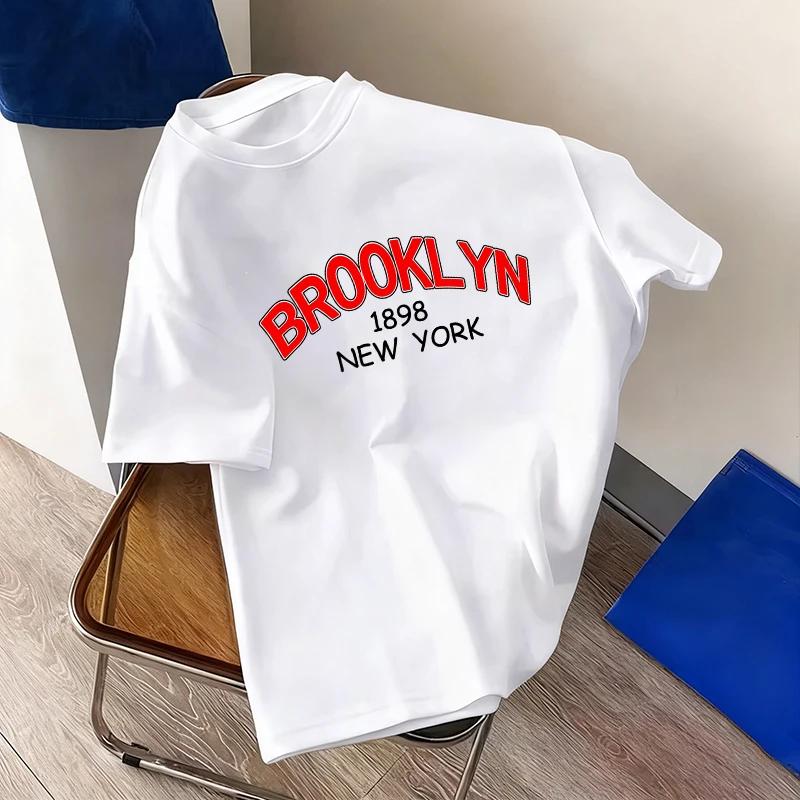 Mens Tshirt City Vibe Fashion Print Streetwear Top 2026 Spring Summer Daily Casual Sports Crew Neck Pure Cotton Tees Oversize