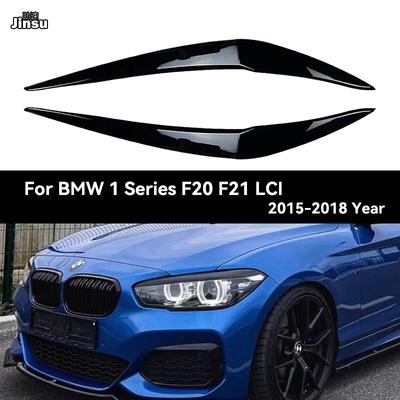 ABS Glänzend Schwarz Scheinwerfer Böse Augenbrauen Augenlider für BMW 1er 116d 118i 120i 120d 125i M135i M140i 2015 - 2018 F20 F21 LCI