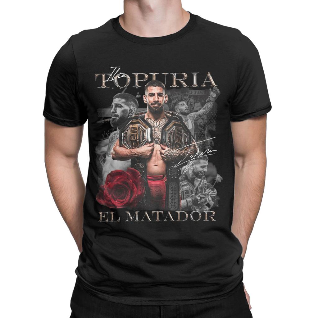 Printed 2026 El Matador Ilia Topuria T Shirt for Unisex WoUnisex Cotton Tee Shirt Short Sleeve Clothing