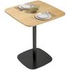 Mesa de Jantar Pequena, 60 cm, Quadrada, Tampo em MDF, Base de Aço, para Sala de Estar, Sala de Jantar, Cozinha, Madeira Natural+Preto