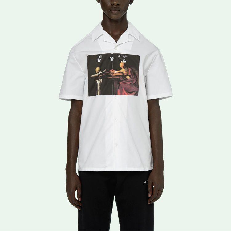 OFF WHITE SS21 Hemd Herren Weiß OMGA163R21FAB0040125