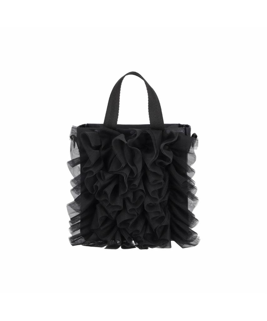 Lesportsac Black Lace Ruffle N/S Ruffle Mini Tote Bag [1832.Ld63]