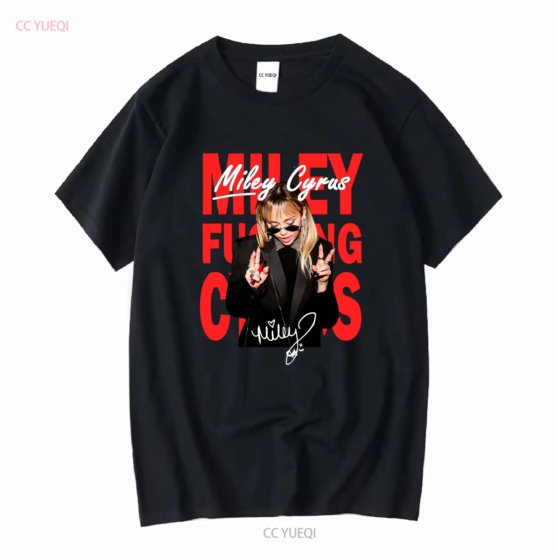 

New Miley Cyrus Signature T Shirt Cotton Black All Size A972 long or short sleeves vintage Washed Stretched graphic streetwear 4XL