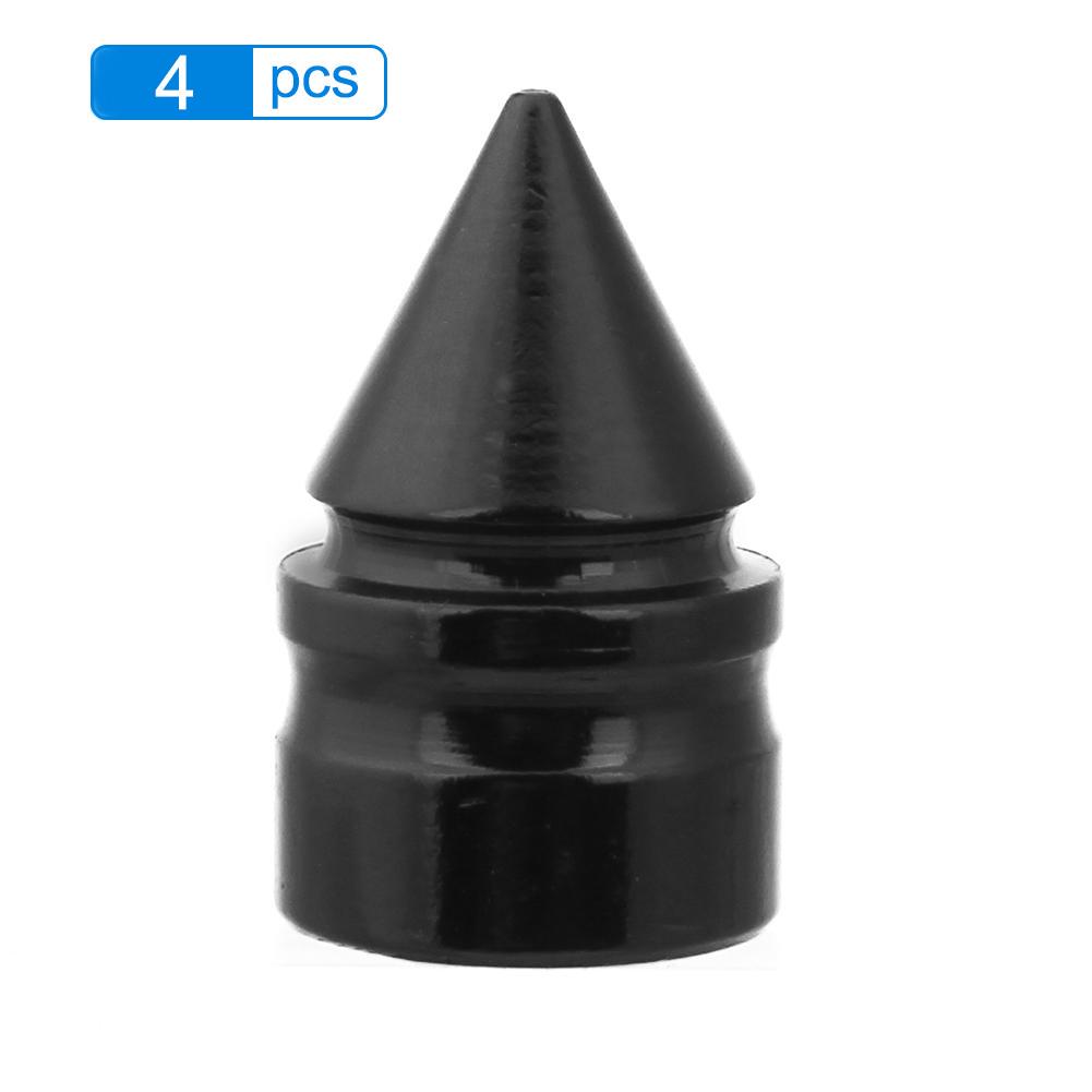 4 × Black Spike Cone Car Tire Rim Valve Wheel Air Port Anti-Dust Cover Stem Caps 4 × Black Spike Cone Car Tire Rim Valve Wheel Air Port Anti-Dust Cover Stem Caps