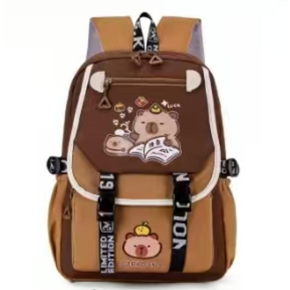 2025 New Kapibara Children's School Bag Men's and Women's Light Capybara Large Capacity Ridge Backpack