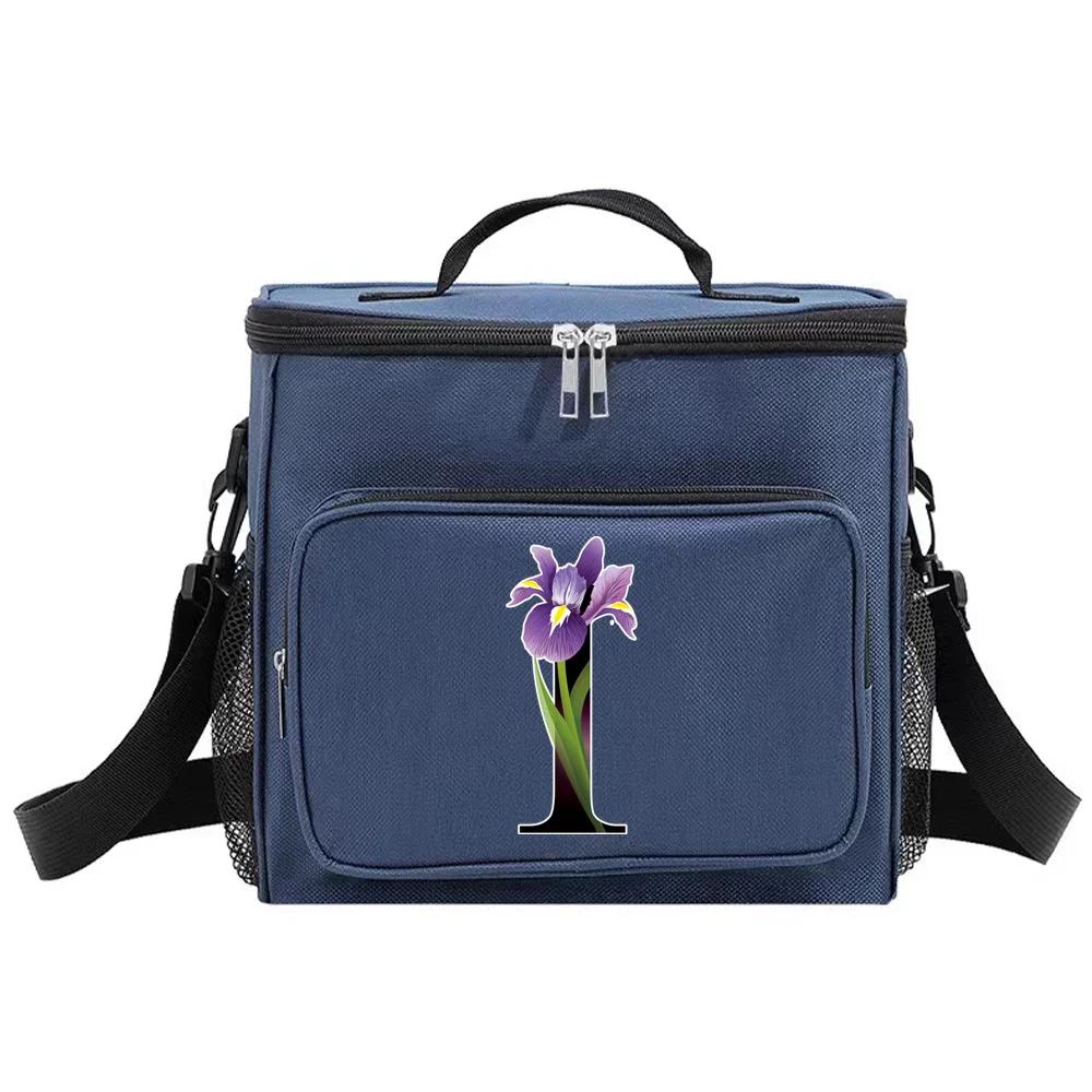 Mittagessenbox Isolierte Lunchtaschen Tragbare Handtasche Wasserdichte Organizer-Tasche Thermokühlbox Lebensmittelaufbewahrungsboxen Blumenfarbserie