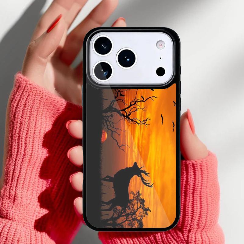 hunting Deer Sunset Phone Case for iPhone 17 16 15 14 13 Pro Max Back Cover for 12 11 Pro Coque