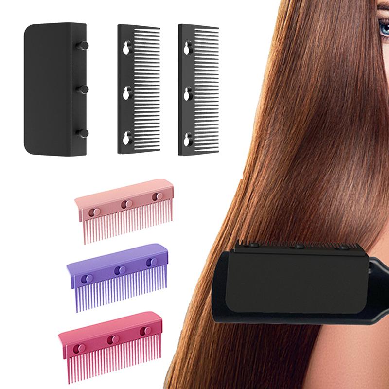 1*Flat Iron Comb Attachment Hair Straightener Comb Reusable Grip Comb Clip On Disassemble Washable Nimble Comb Hair Styling Tool
