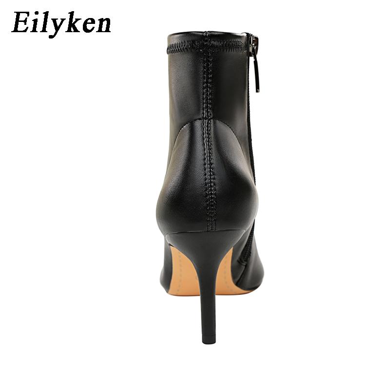 Fashion Eilyken Winter Zipper Ankle Boots Women Sexy Stiletto High Heels Shoes Fashion Pointed Toe Party Ladies Pumps