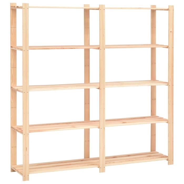 VidaXL Étagères de rangement à 5 niveaux 3pcs 170x38x170 cm Pin 500 kg