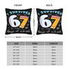 I Survived 67 Days of School Funny Six Seven Meme Z Gen Pillowcases  Morden Pillow Case Living Room Bed Chair Soft Pillow Cover