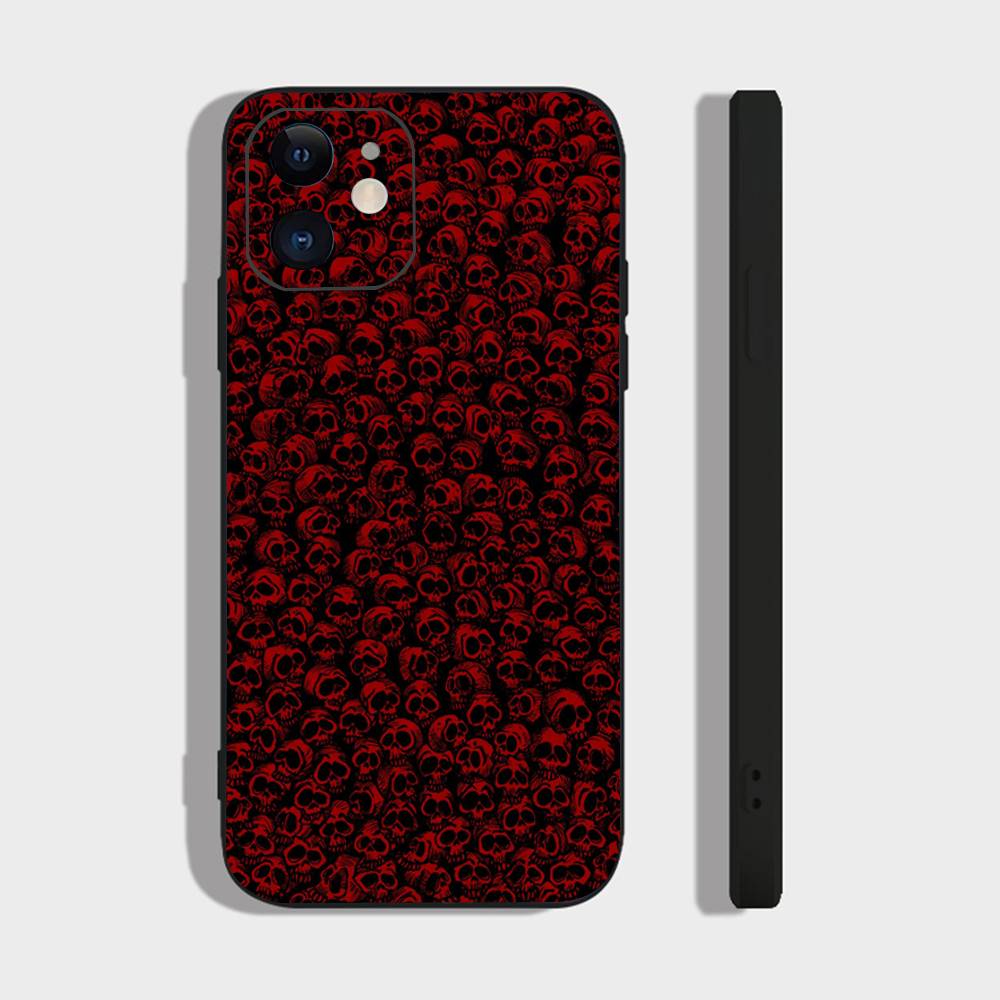 

Full Screen Skull Horror Phone Case For IPhone 17 Air 16 15 14 13 Pro Max 11 12 Black Silicone Cover IPHONE 12MINI