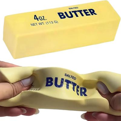 Jucărie de strâns baston de unt cu creștere lentă, Jucărie Fidget moale și squishy, Accesoriu realist în formă de aliment pentru ameliorarea stresului și anxietății
