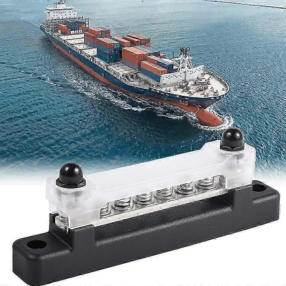 6p Copper Busbar 150a High Current Straight Single Row With Transparent Upper Cover For Marine Yach