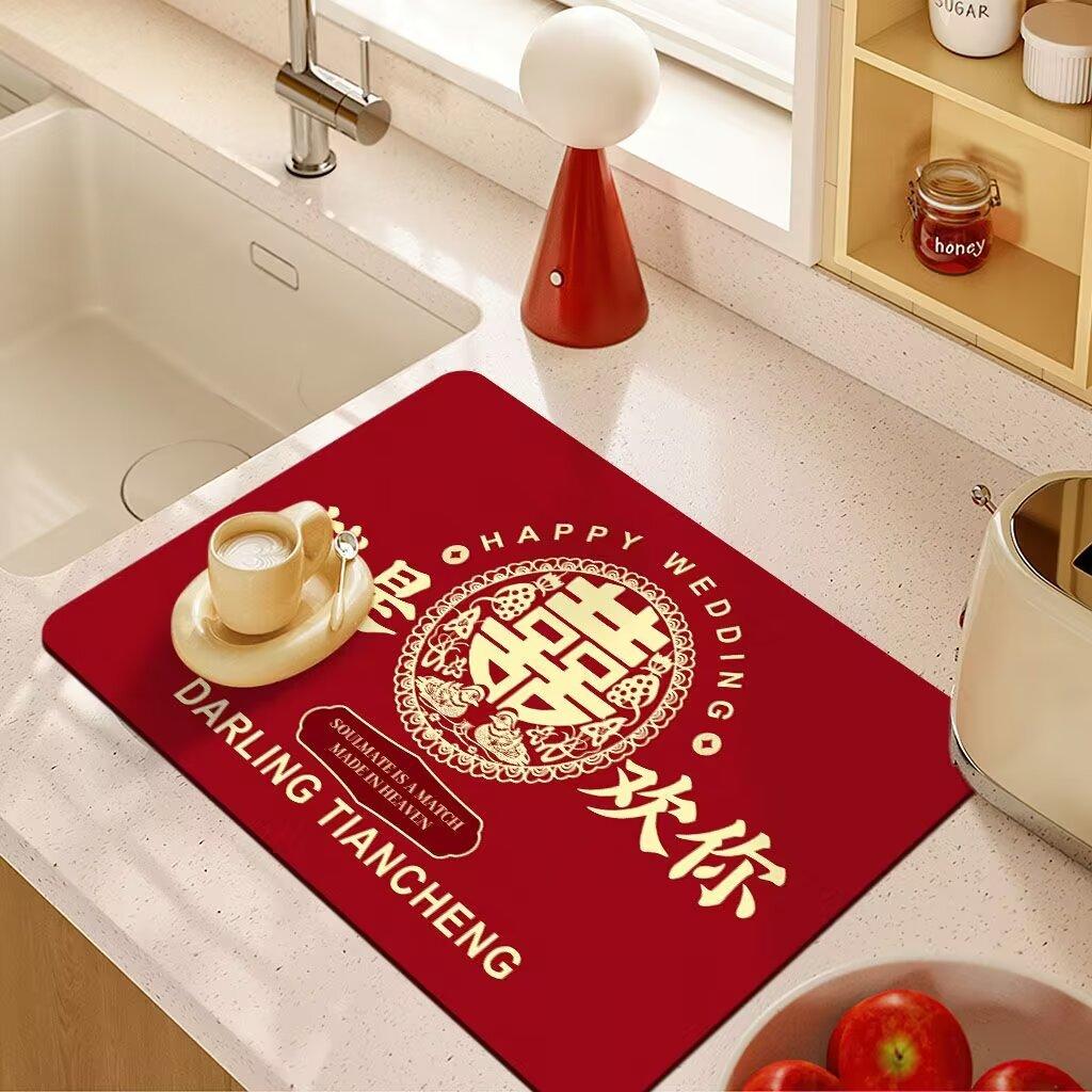 Kitchen Countertop Drain Mat High Appearance Level Absorbent Washing Dishes Dishes Dishes Chopsticks Sink Faucet Bar Table Mat