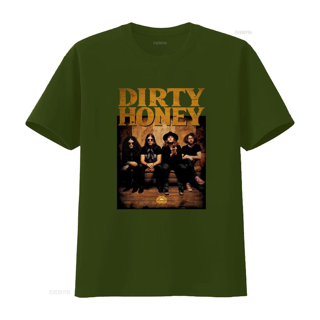 Dirty Honey Band Members Heavy Cotton Black T Shirt All Sizes Rock Design Ap369 vintage Washed Breathable homme Comfortable