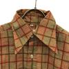 Durban 70s 80s vintage Check Pattern Long sleeve shirt M Brown Men's Used