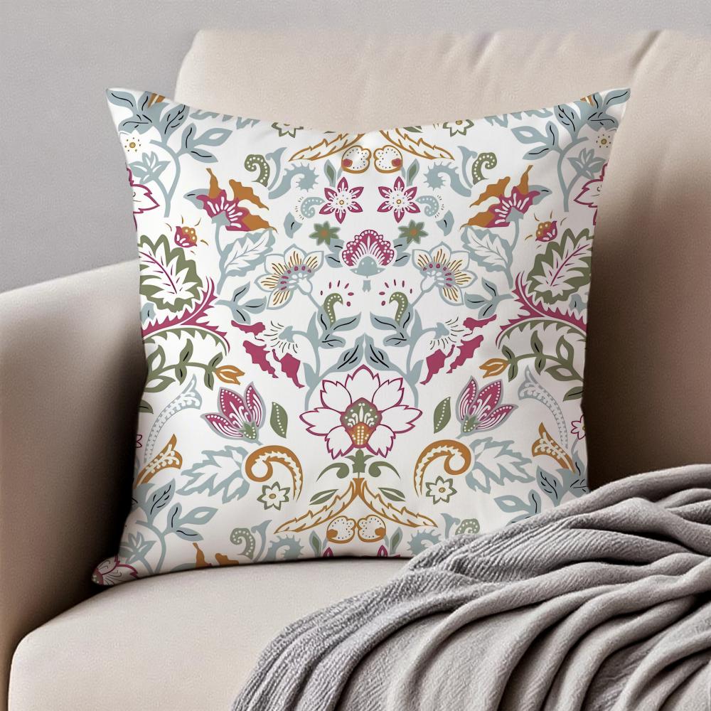 Creative Abstract Art Indonesia Batik Cushion Cover Pillowcase Antidustmite Invisible Zipper Short Plush Sofa Cushion